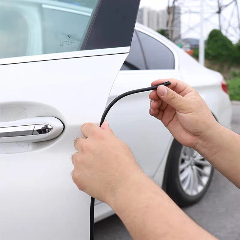 Car Door Edge Guard Strip, 16.4 ft (5 m) Cut-to-Fit Silicone Trim Roll for Door Edge Scratch Protection, 6 Colors