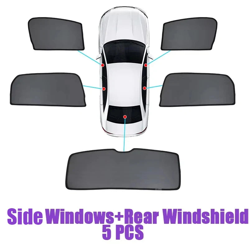 Magnetic Black Mesh Sun Shades for Toyota Camry 2025-2027 (XV80), Windshield, Side and Rear Window Shades, Full or Partial Sets