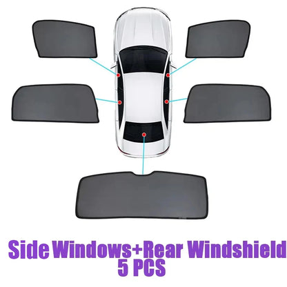 Magnetic Black Mesh Sun Shades for Toyota Camry 2025-2027 (XV80), Windshield, Side and Rear Window Shades, Full or Partial Sets