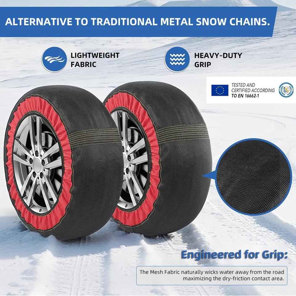 Snow socks as an alternative to metal snow chains