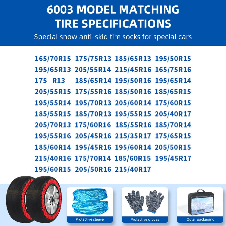 Model 6003 tire size list