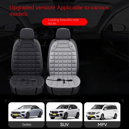 12V Heated Car Seat Cushion, Quick Heating Electric Seat Warmer Pad, 37 x 18 in (94 x 46.5 cm), Gray or Black