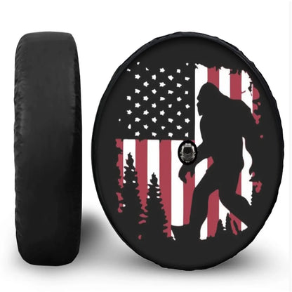 Spare Tire Cover for Jeep Wrangler with Backup Camera Hole, 4x4 Off-Road Paw PU Leather, 15 to 18 in, Plain Black or 19 Prints