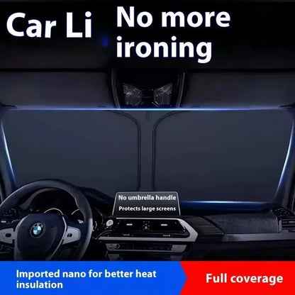 Foldable Windshield Sun Shade for Tesla Model 3 and Model Y, Front Window Shade for UV and Heat Protection, 2 Sizes