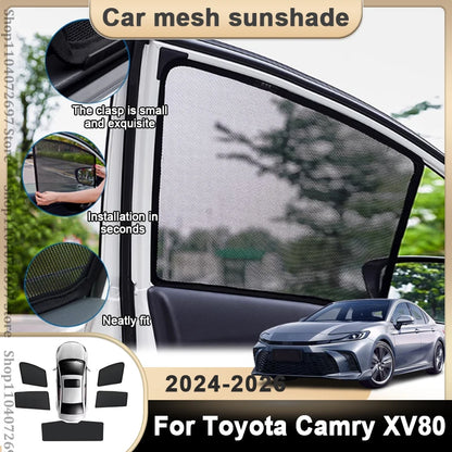 Magnetic Sun Shades for Toyota Camry 2025-2026 (XV80), Mesh Side Window Shades and Foil Windshield Shade, Full Set or Single Windows