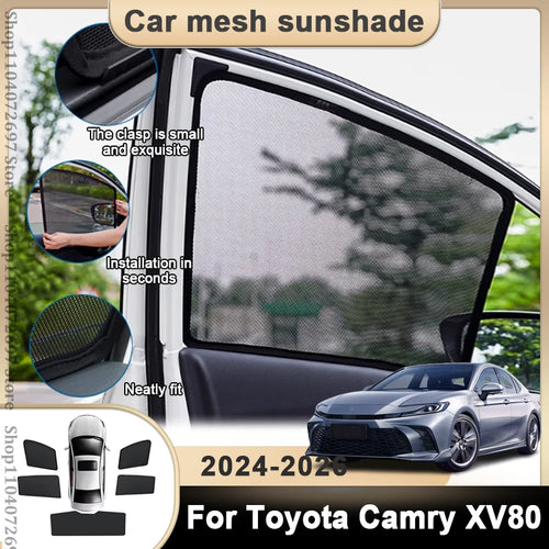 Magnetic Sun Shades for Toyota Camry 2025-2026 (XV80), Mesh Side Window Shades and Foil Windshield Shade, Full Set or Single Windows