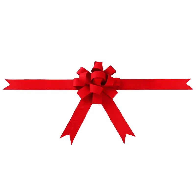 Giant Red Car Bow for New Car Gifts, Showroom Delivery and Holiday Surprises, Reusable Hood Bow with Ribbon Tails