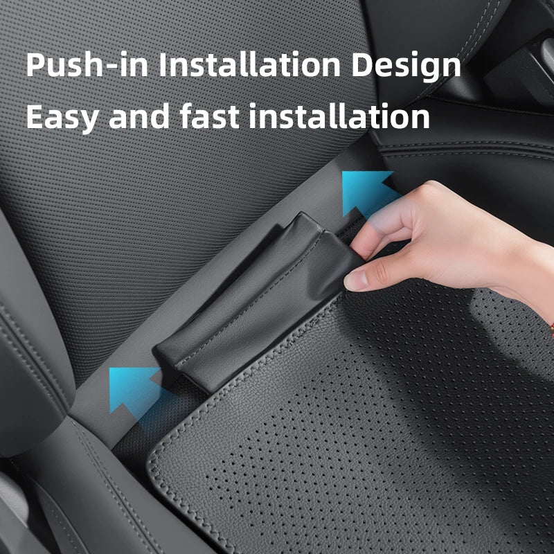 PU Leather Seat Cushions for Tesla Model Y Juniper and Model 3 Highland, Front or Rear Seat and Backrest Pads, Black or White