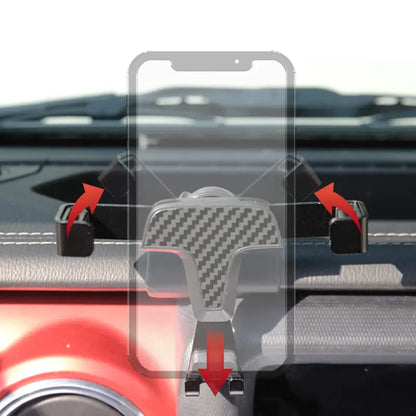 Air Vent Phone Mount for Jeep Wrangler 2018-2022 (JL), Black ABS Holder Set with Carbon Fiber Pattern