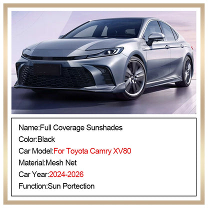 Magnetic Sun Shades for Toyota Camry 2025-2026 (XV80), Mesh Side Window Shades and Foil Windshield Shade, Full Set or Single Windows