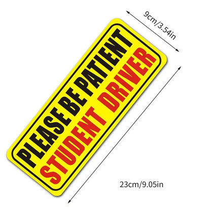 Reflective Student Driver Car Magnet, Please Be Patient New Driver Sign, Strong Removable Magnet, 3 Designs