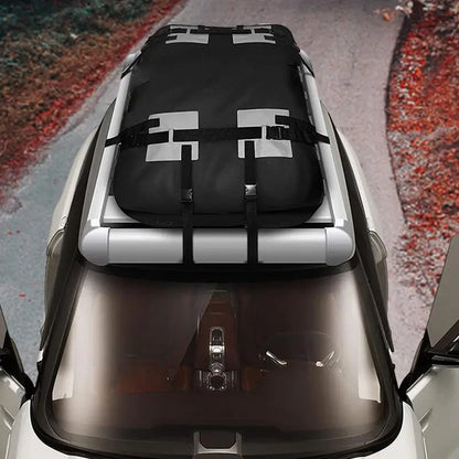 Rooftop Cargo Carrier Bag, 15 cu ft Waterproof 600D Oxford Roof Bag with 10 Straps, Foldable, Optional Anti Slip Mat