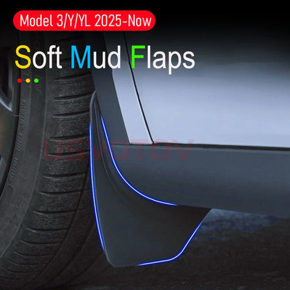 Mud Flaps for Tesla Model Y and Model 3, 6 Versions Including Model Y Juniper 2025+, Model 3 Highland 2024+ and Model Y L
