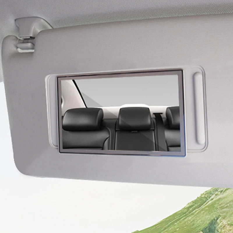 Car Sun Visor Makeup Mirror, Shatterproof Polished Stainless Steel Vanity Mirror, 2 Sizes, 5.9 x 3.1 or 4.3 x 2.6 Inch
