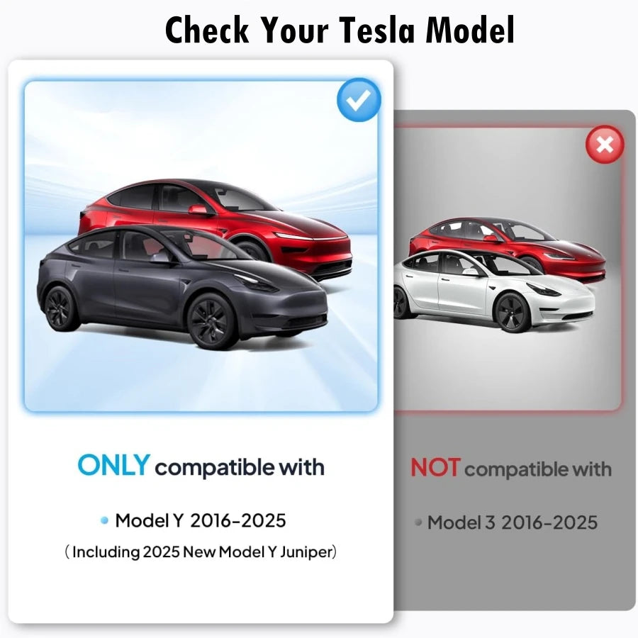 Windshield Sun Shade for Tesla Model Y 2020-2024 and Juniper 2025, Honeycomb Heat Insulation Layer, Foldable with Storage Bag