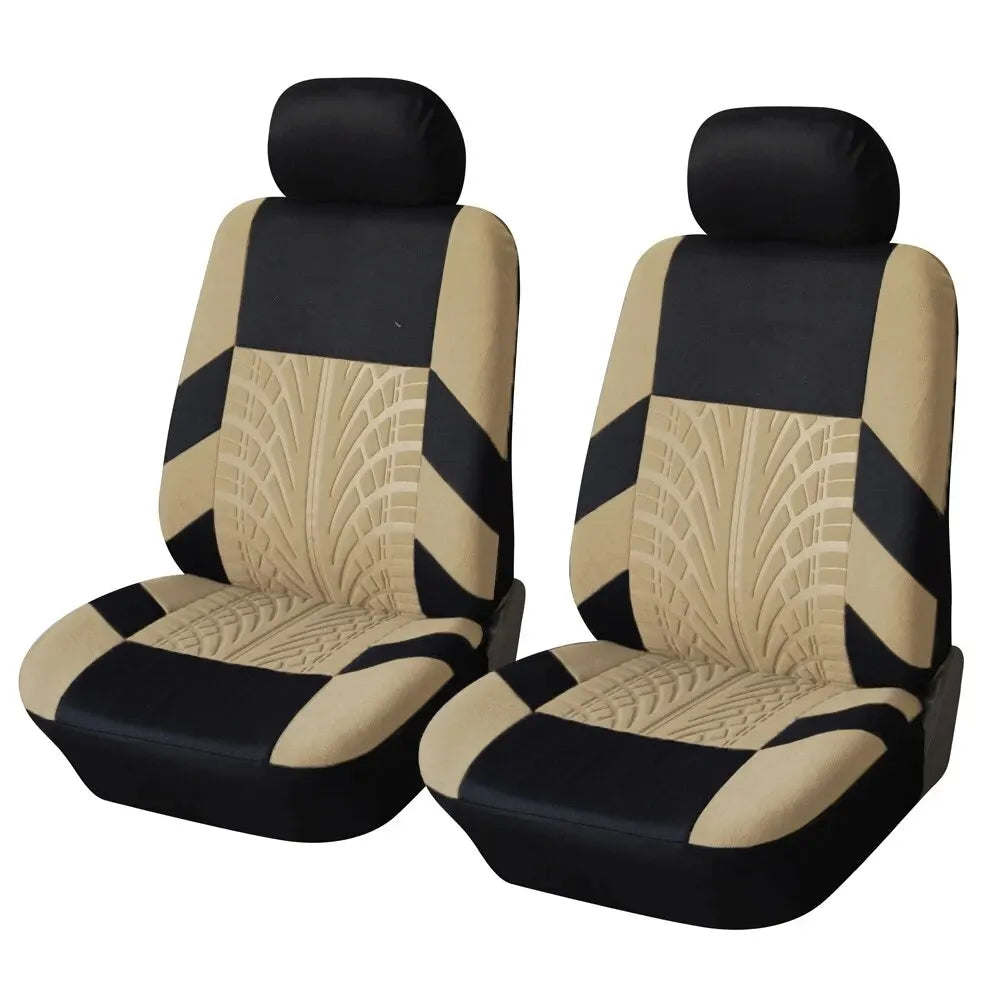 Beige front seat cover set, 4 pieces