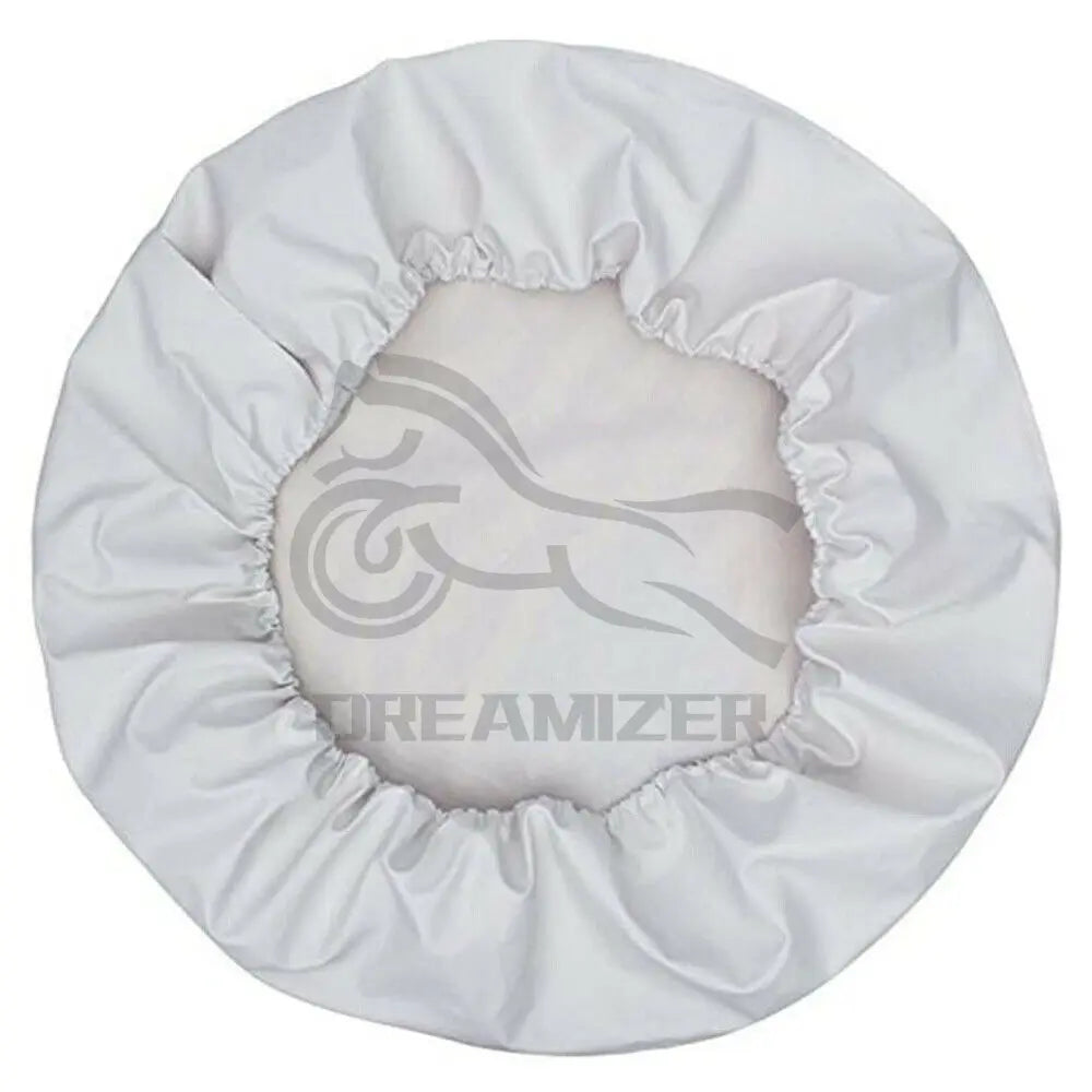 Spare Tire Cover for Jeep Wrangler, 16 in White PVC Leather Cover for 29-31 in Tires, Elastic Hem with Quick-Connect Clips