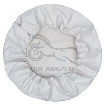 Spare Tire Cover for Jeep Wrangler, 16 in White PVC Leather Cover for 29-31 in Tires, Elastic Hem with Quick-Connect Clips