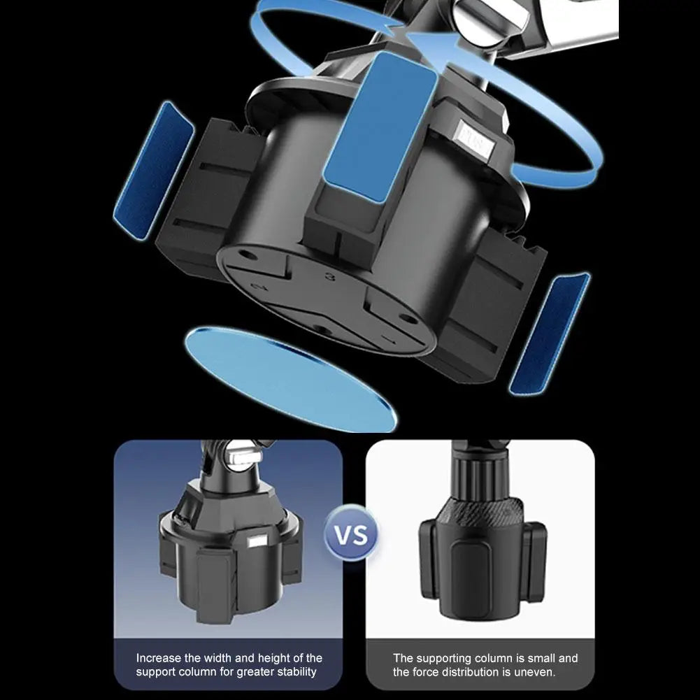 Cup Holder Phone and Tablet Mount with Long Adjustable Arm, 360 Degree Ball Joint, Fits 4 to 12.9 Inch Phones and Tablets