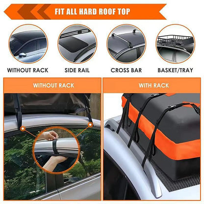 Waterproof Car Roof Bag, 44 x 35 x 17 in Oxford Cloth Rooftop Cargo Carrier for Cars, SUVs, Vans and Trucks, Black