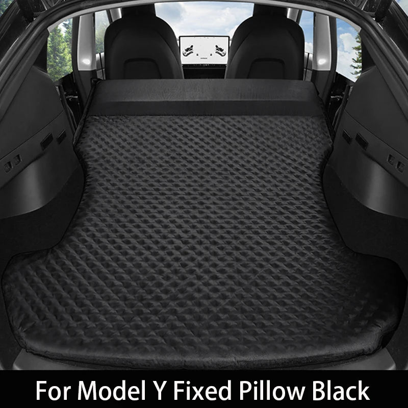 Model Y air mattress with fixed pillow, black