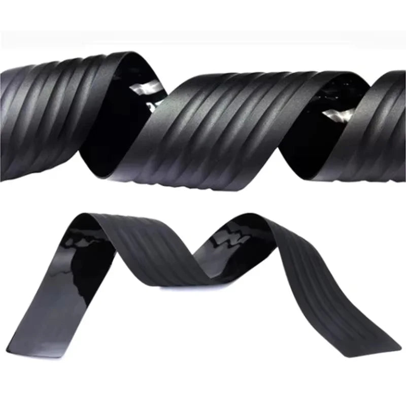 Universal Rear Bumper Guard Strip, Black PVC Rubber Trunk Sill Protector with Double-Sided Adhesive, 35 or 41 Inch Long
