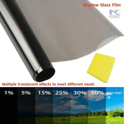Black Window Tint Film Roll, 19.7 in x 9.8 ft (50 x 300 cm) Self-Adhesive UV Blocking Film for Car and Home Glass, 1% to 50% VLT