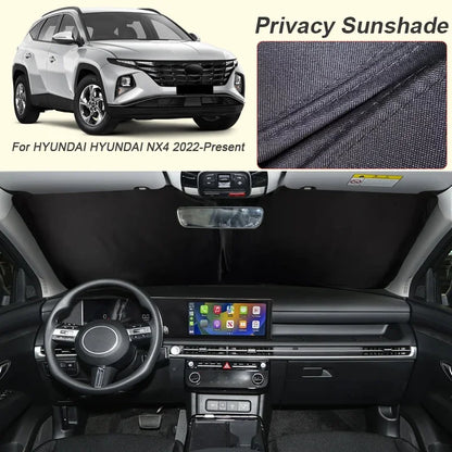 Double-Layer Window Sunshades for Hyundai Tucson 2022-2026 (NX4), Black Privacy Veil, Doors, Windshields or Whole Set