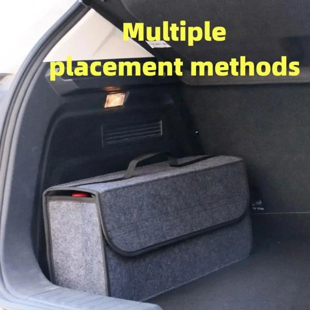 Organizer placed in different spots in the trunk
