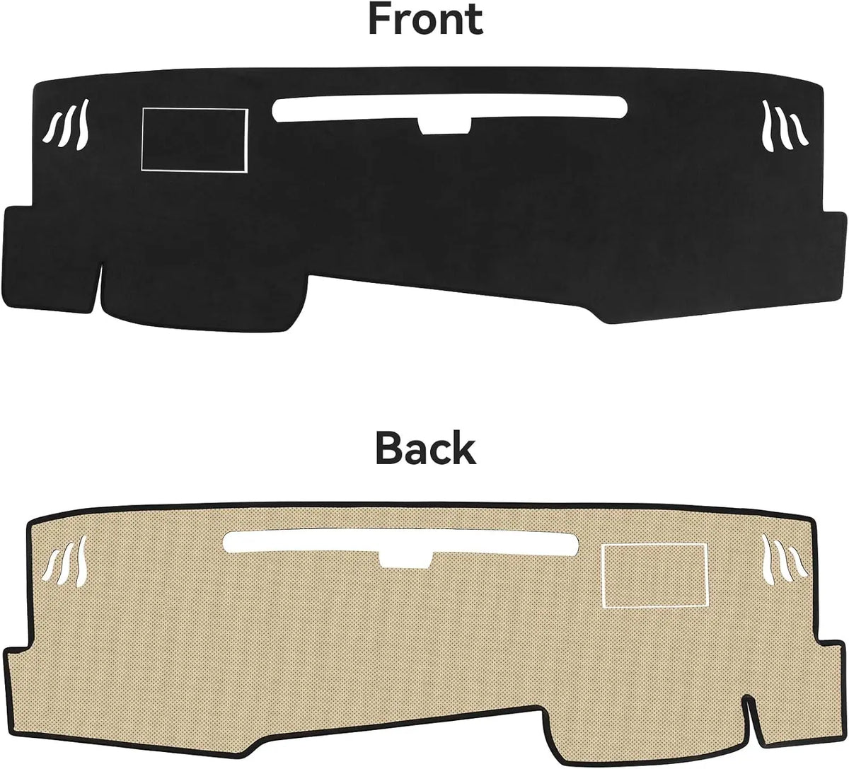 Black Polyester Dashboard Cover for Toyota Camry 2025-2026, Non-Slip Dash Mat with Pre-Cut Vent and Sensor Openings