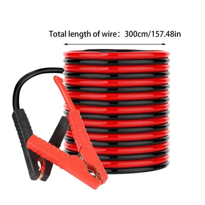 Car Jumper Cables with Alligator Clamps, Copper Booster Cables, 3 m (9.8 ft) or 4 m (13.1 ft), for Cars, Motorcycles, Mowers and Boats