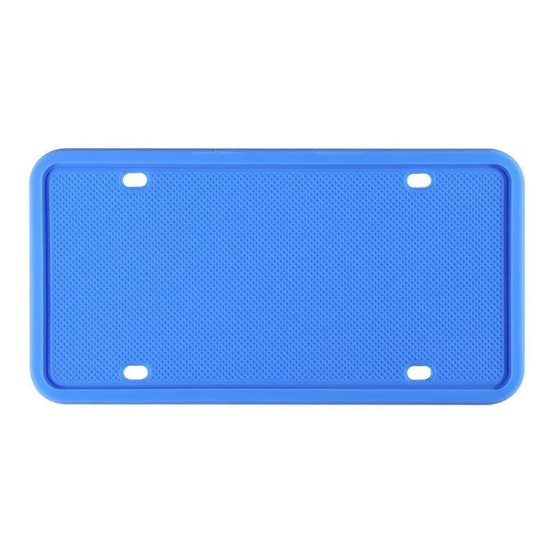 Blue silicone license plate frame