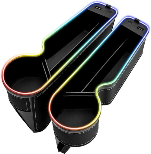 LED Car Seat Gap Filler with Fast Charger — 7-Color Ambient Light