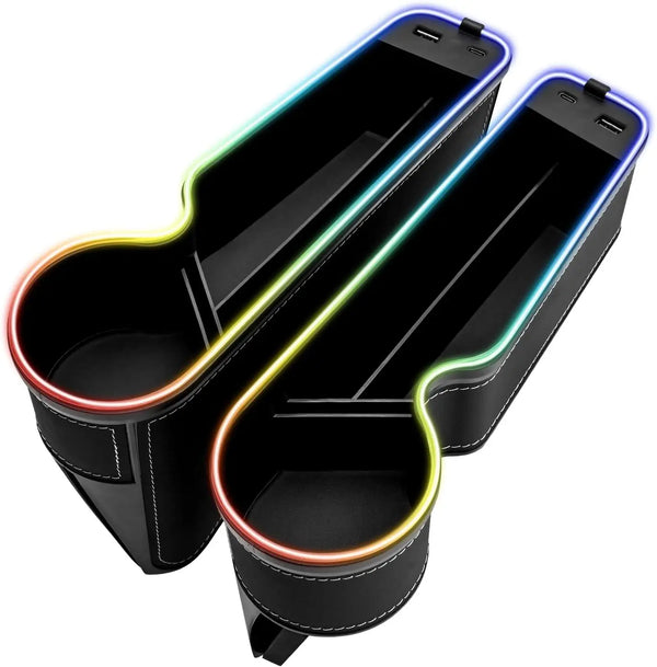 LED Car Seat Gap Filler with Fast Charger — 7-Color Ambient Light