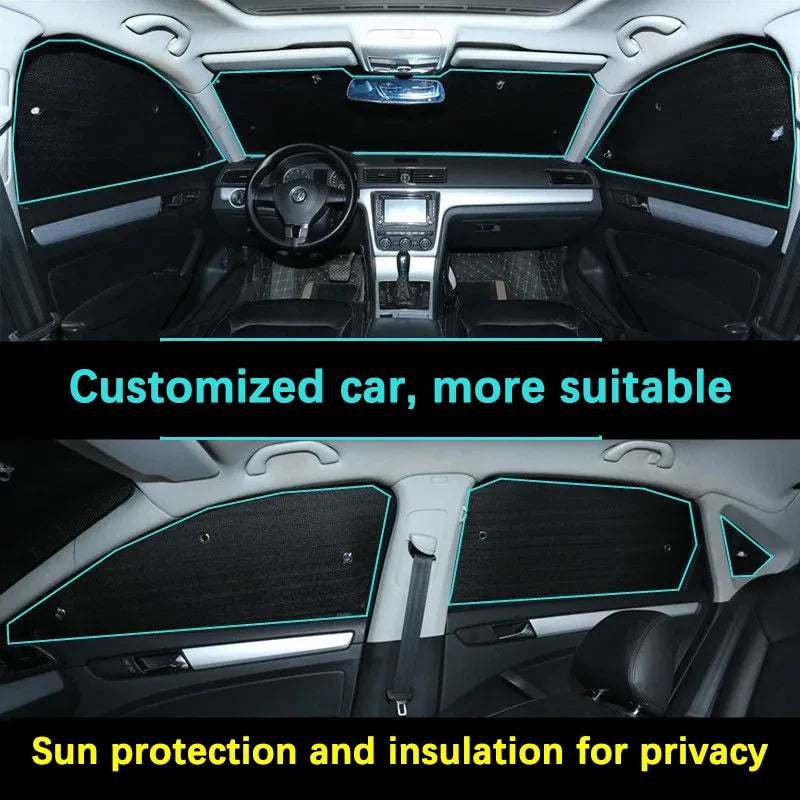 Full Coverage Privacy Sun Shades for Toyota Camry 2025-2026 (XV80), Silver and Black PVC Window Shades, All Windows or Partial Sets