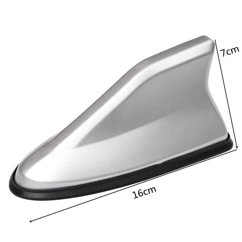 Universal Shark Fin Roof Antenna with Built-In AM/FM Cable, No Drilling Install, Carbon Fiber Look and Solid Colors