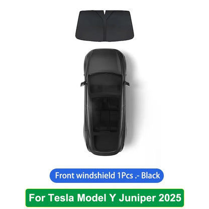 Sun Shades for Tesla Model Y Juniper 2025-2026, Windshield, Side Window and Sunroof Shades or 6, 7 and 8-Piece Privacy Sets