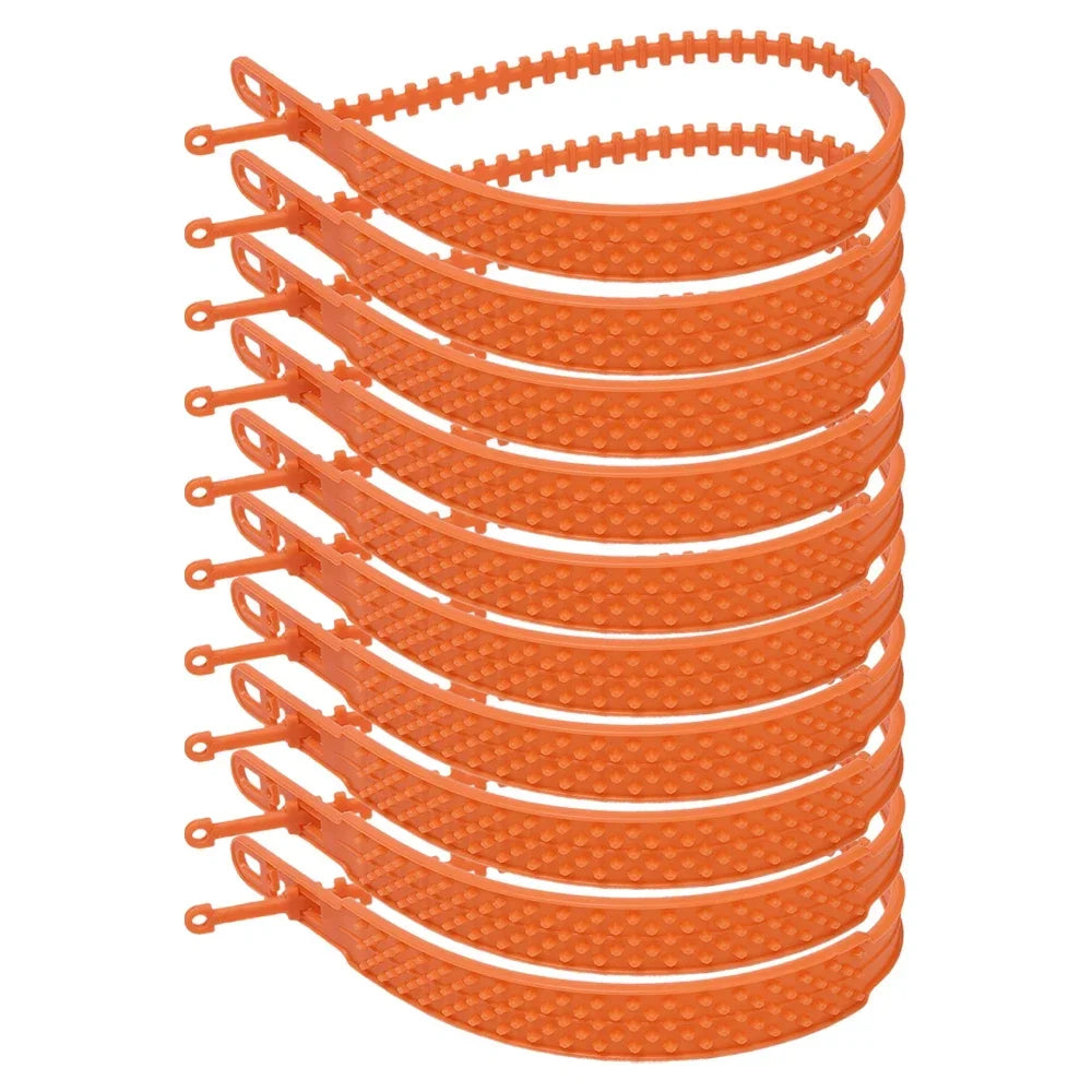 Pack of 10 orange snow chain straps