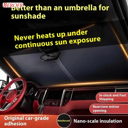 Windshield Sun Shade for Toyota Camry 2025-2026, Polyester and PVC Front Window Cover for Summer Heat, Choice of Sizes