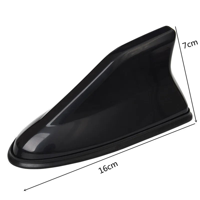 Universal Shark Fin Roof Antenna with Built-In AM/FM Cable, No Drilling Install, Carbon Fiber Look and Solid Colors