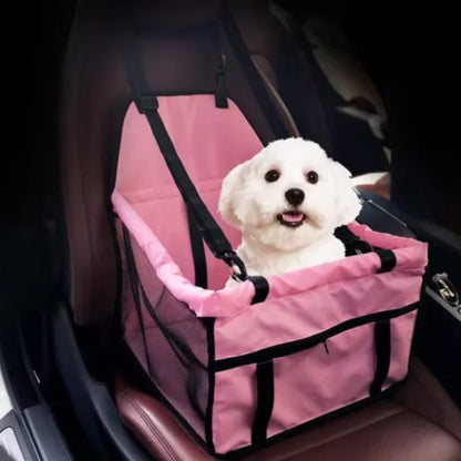 Foldable Pet Car Seat Basket and Travel Bag for Dogs and Cats, Stable Structure, Polyester, 9 Color Options