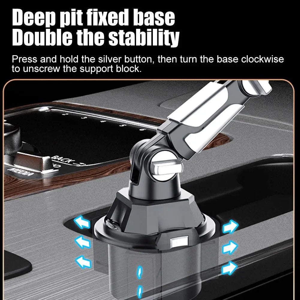 Cup Holder Phone and Tablet Mount with Long Adjustable Arm, 360 Degree Ball Joint, Fits 4 to 12.9 Inch Phones and Tablets