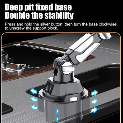 Cup Holder Phone and Tablet Mount with Long Adjustable Arm, 360 Degree Ball Joint, Fits 4 to 12.9 Inch Phones and Tablets