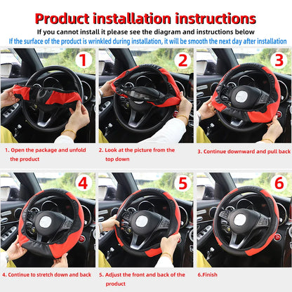 Steering wheel cover installation instructions in six steps