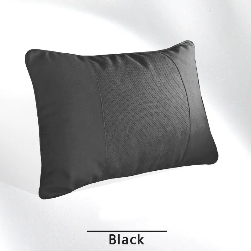 Faux Suede Car Headrest Neck Pillow, Soft Neck Support Cushion with Elastic Back for Front and Rear Seats, 18 Styles