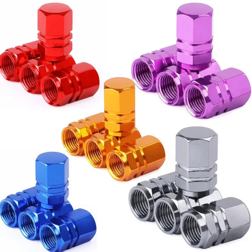 Colored Aluminum Tire Valve Stem Caps, Dustproof Wheel Caps for Cars, Motorcycles and Bikes, 4 to 20 Pack, 10 Colors or Random Mix