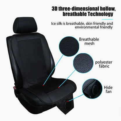 12V Cooling Car Seat Cushion with 8 Fans, 3D Mesh Ventilated Seat Pad for Front Seats, 2 Speeds, Plugs into Lighter Socket
