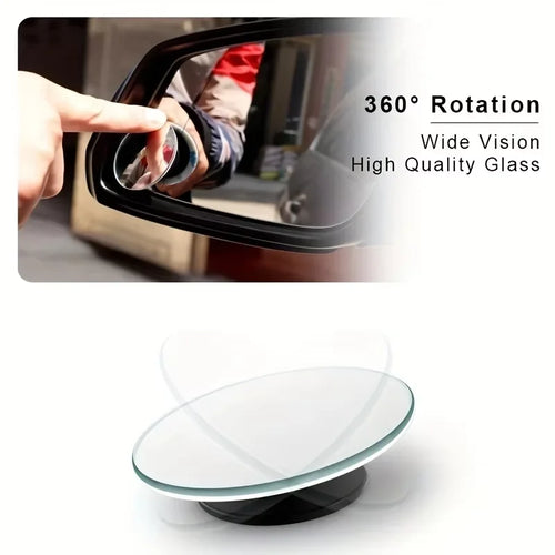 Adjustable Round Blind Spot Mirrors, Pair, Wide Angle Convex Mirrors with 360 Degree Rotation for Reversing and Lane Changes, 3 Styles