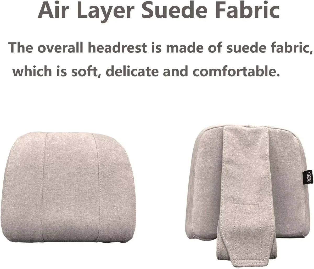 Memory Foam Car Neck Pillow with Washable Pillow Case, Neck Support for Driving and Travel, Black or Gray