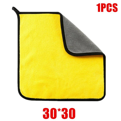 Microfiber Car Drying Towels, Thick Double Layer Cleaning Cloths, 12 x 12 or 12 x 24 Inch, 1 to 10 Pack